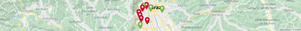 Kartenansicht für Apotheken-Notdienste in der Nähe von Wetzelsdorf (Graz (Stadt), Steiermark)